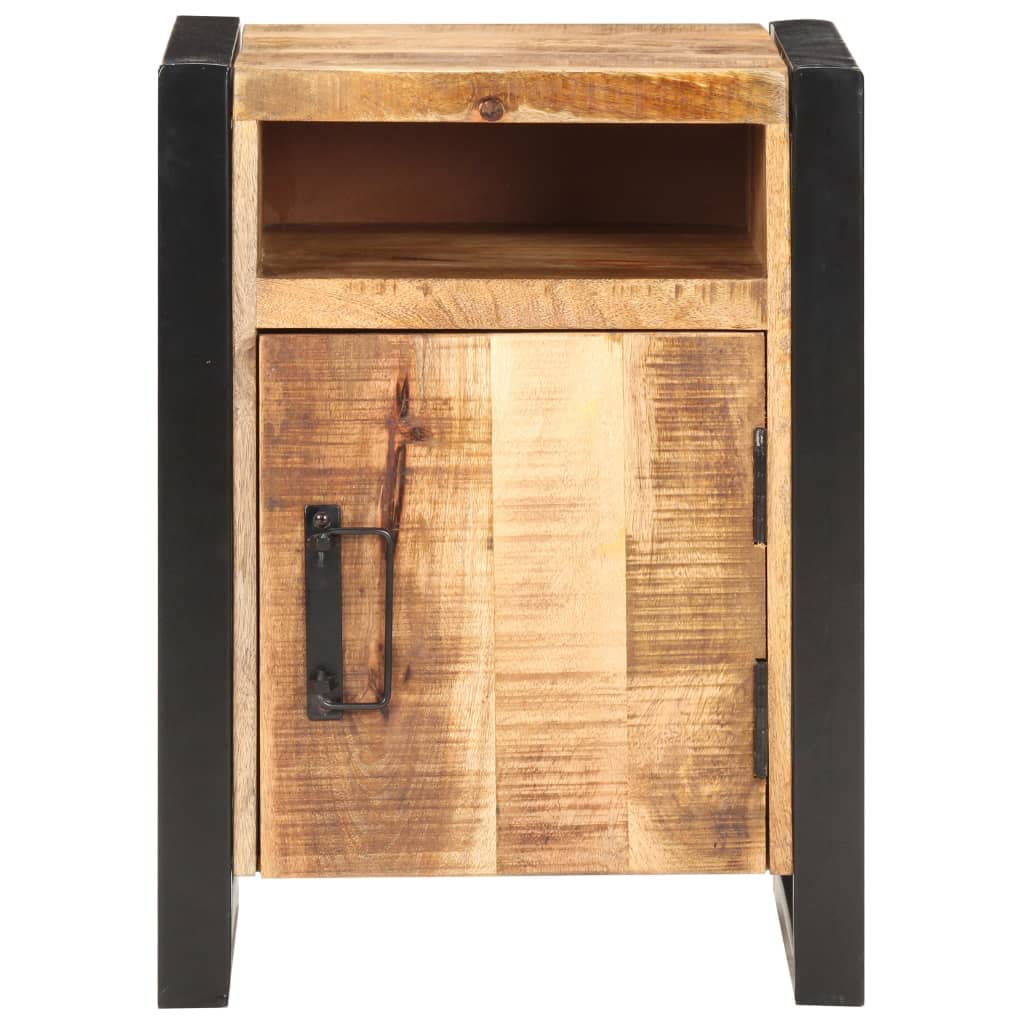 vidaXL Solid Rough Mango Wood Bedside Cabinet Nightstand Bed Cabinet Side Sofa End Table Telephone Stand Storage Interior Bedroom Living Room